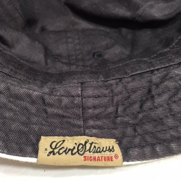 Levi Strauss Signature White Black Reversible Bucket Hat Small - Picture 7 of 8